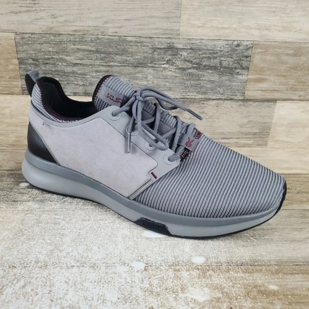 Kuru Atom Mens Shoes Sz 10 W Running Athletic Storm Gray Black Lace Up Sneakers